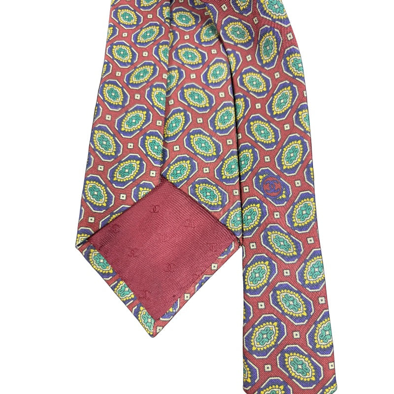 CHANEL red vintage pattern tie