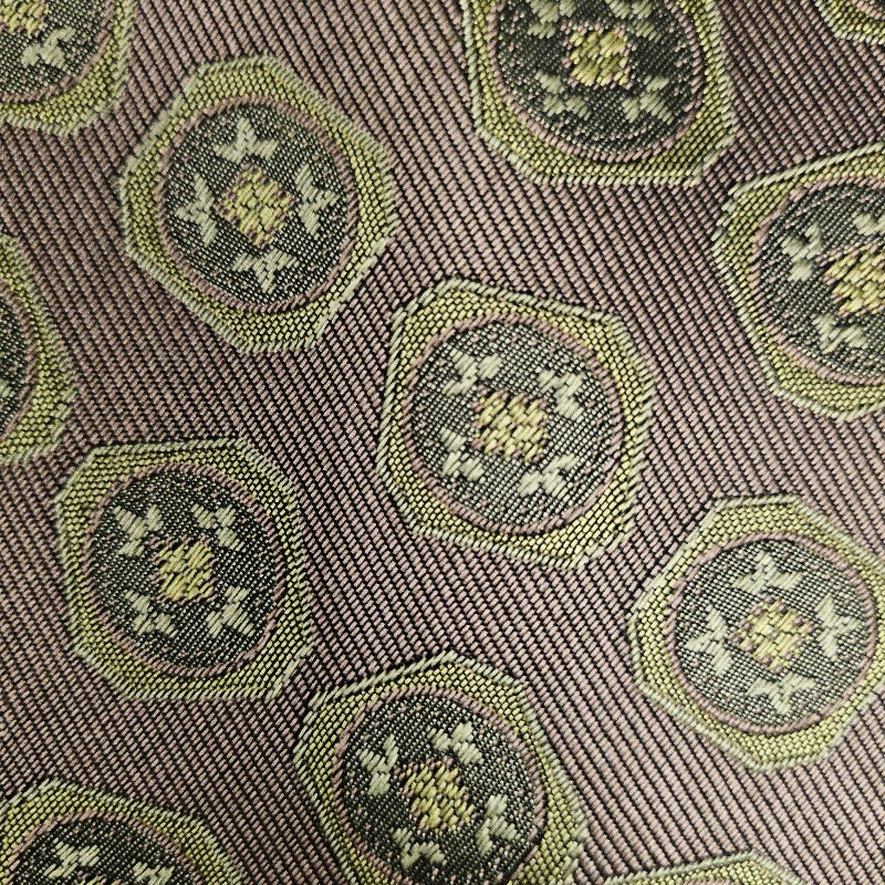 DIOR Medallion Pattern Silk Tie Burgundy Gold