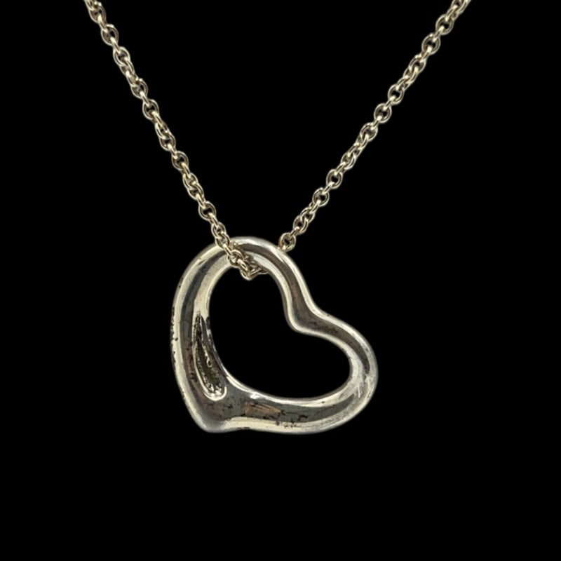 TIFFANY 925 sterling silver open heart necklace, with dust bag