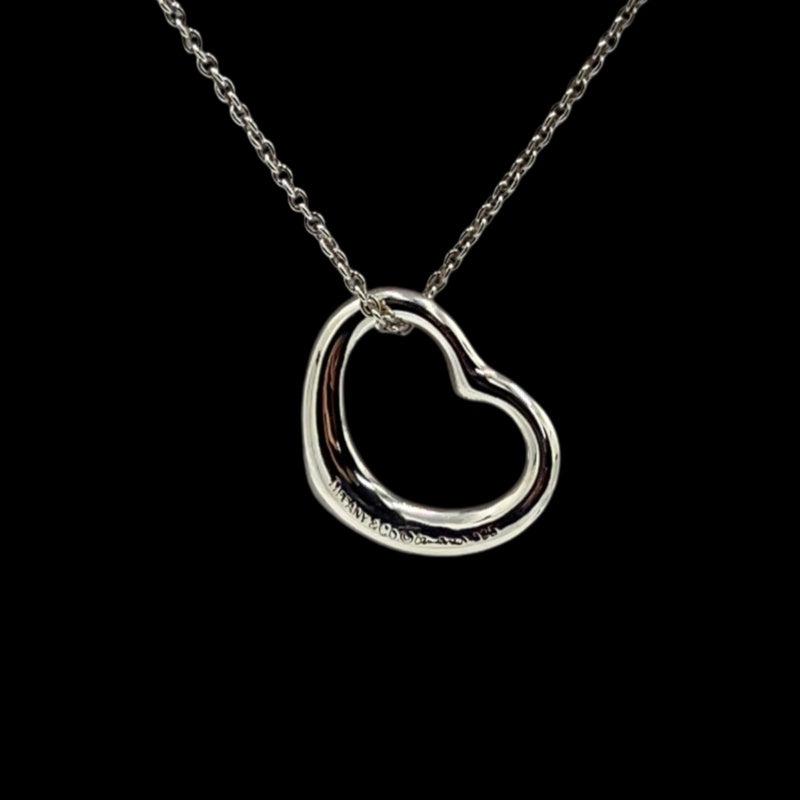 TIFFANY 925 sterling silver necklace, large open heart design