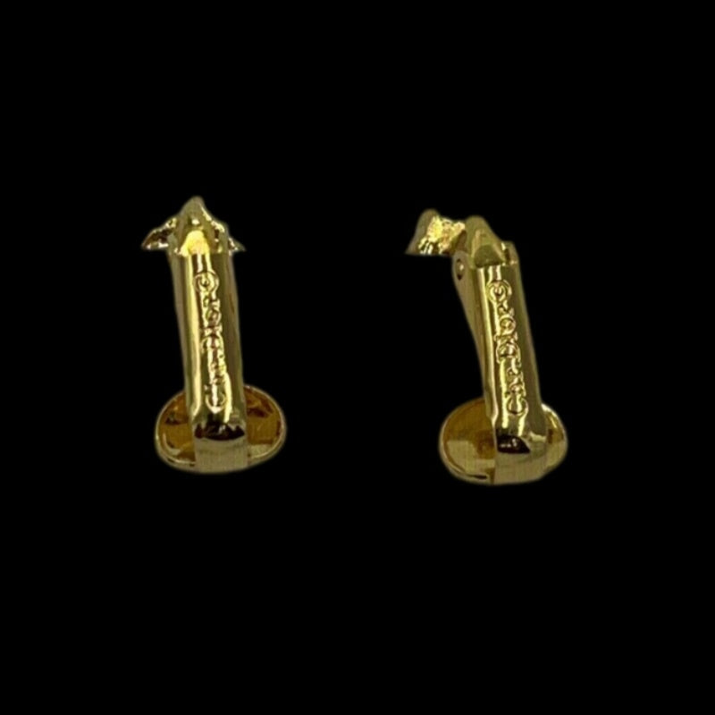 DIOR GOLD-plated cutout earrings with crystals