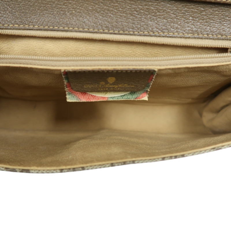 GUCCI GG Supreme Shoulder Bag, Brown PVC with Gold Hardware