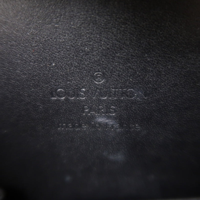 LOUIS VUITTON Ange GM Monogram Satin Handbag, Black, Silver Hardware