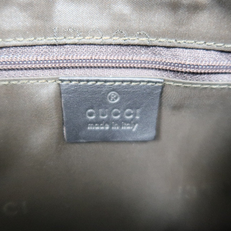 GUCCI Bamboo GG Canvas Shoulder Bag, Brown, Silver Hardware