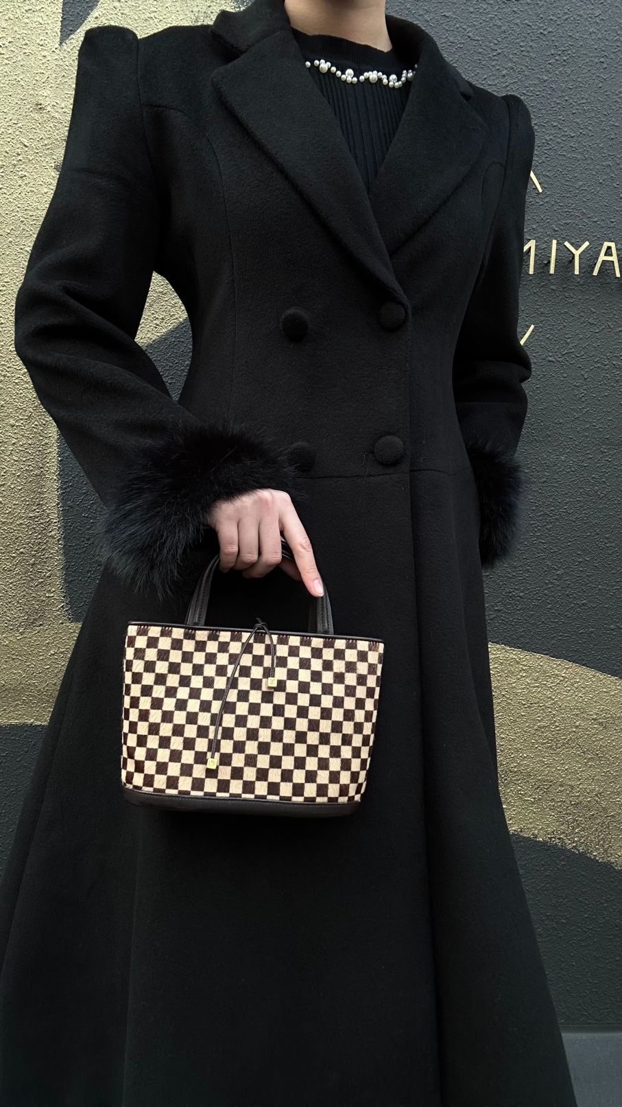 LOUIS VUITTON Impala Damier Sauvage Handbag, Brown, Suede, LV Damier Check, Antelope Fur