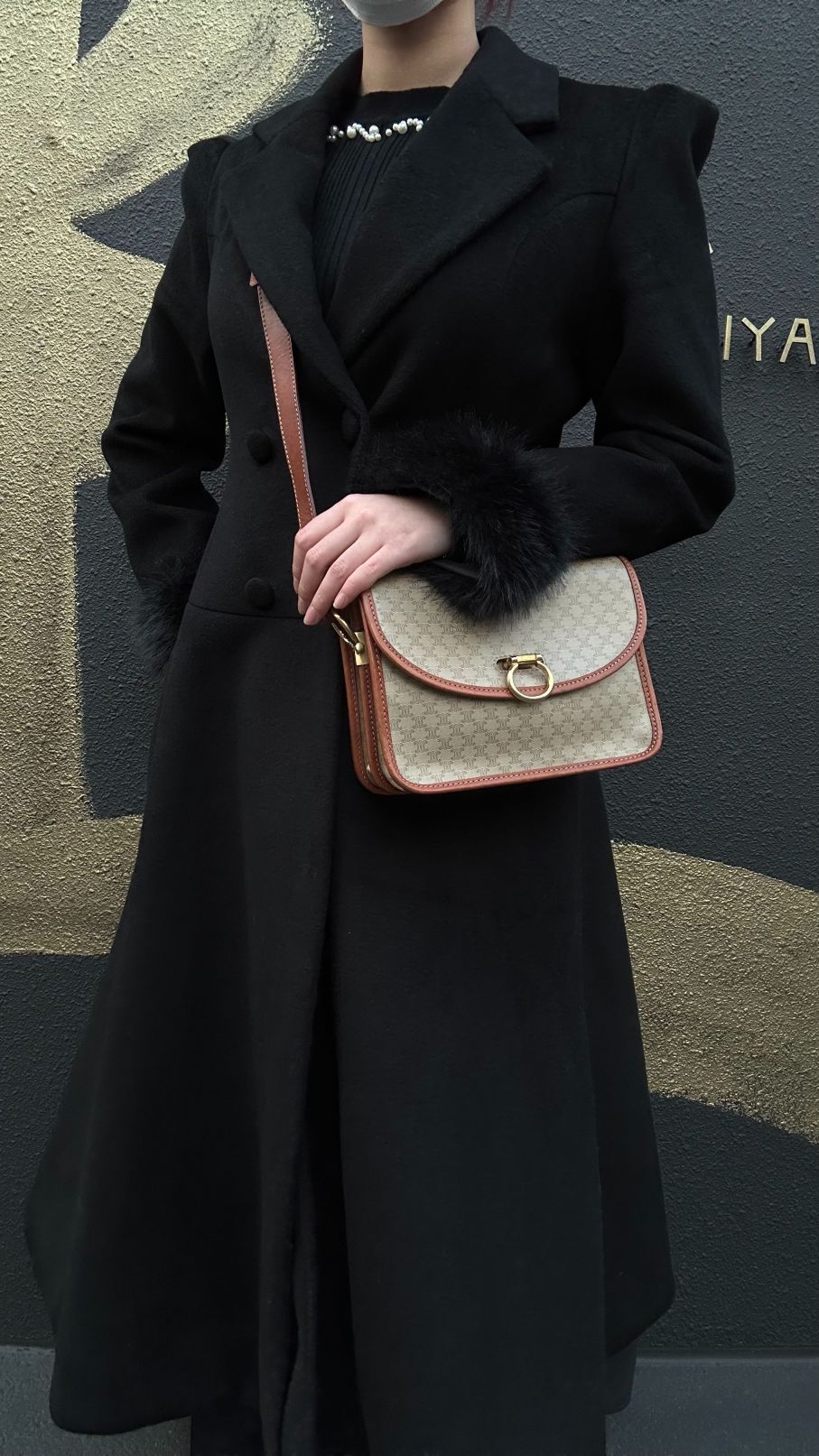 CELINE Macadam Shoulder Bag, Beige, Gold Hardware, CELINE Monogram PVC Saddle Crossbody Bag