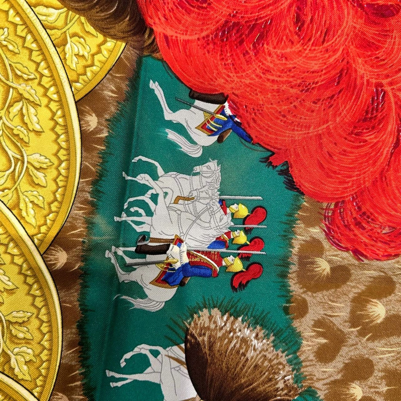HERMES multicolor eagle pattern scarf, no care label