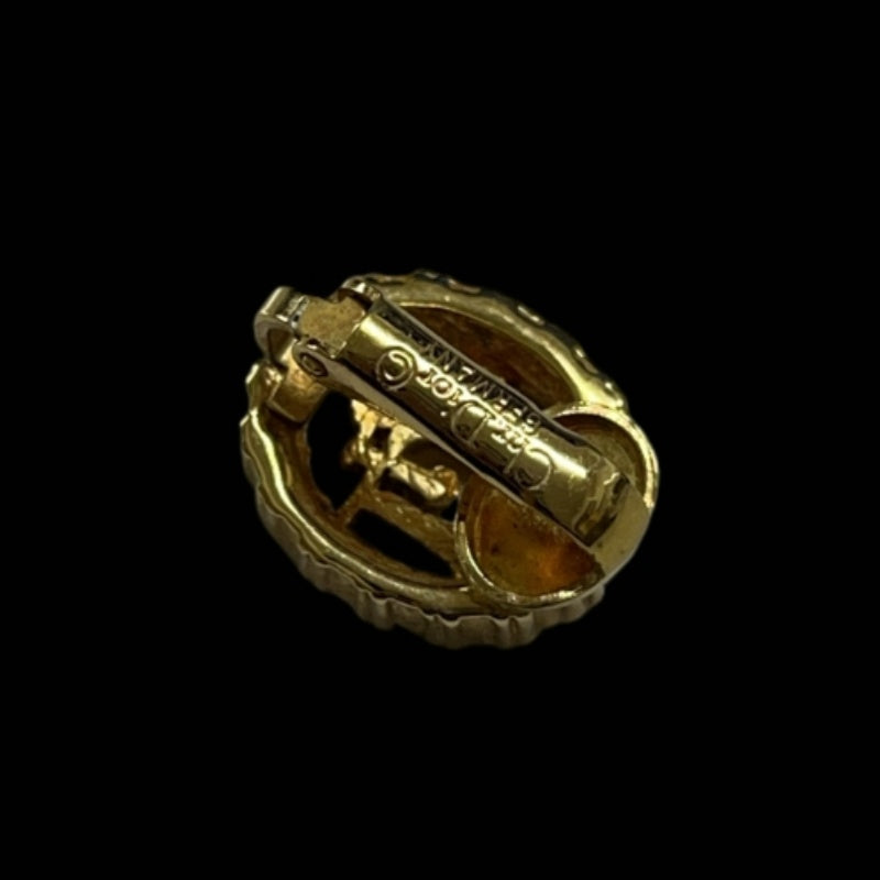 DIOR Single Earring, Gold-Tone Hardware, Rhinestone, Gold Alloy