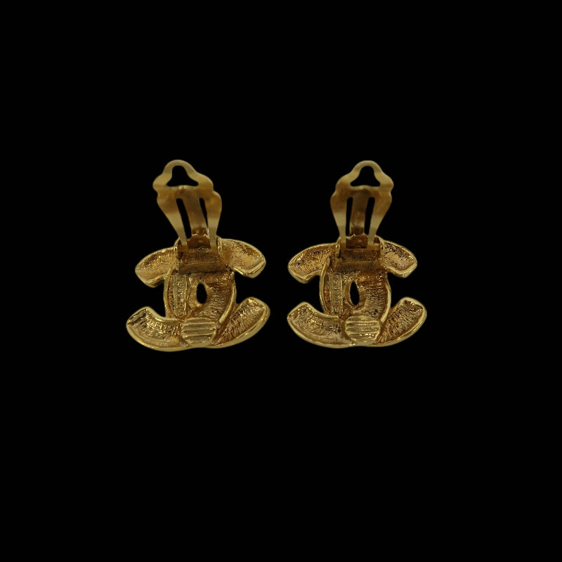 CHANEL Matelasse Coco Mark Clip-On Earrings with Box Alloy
