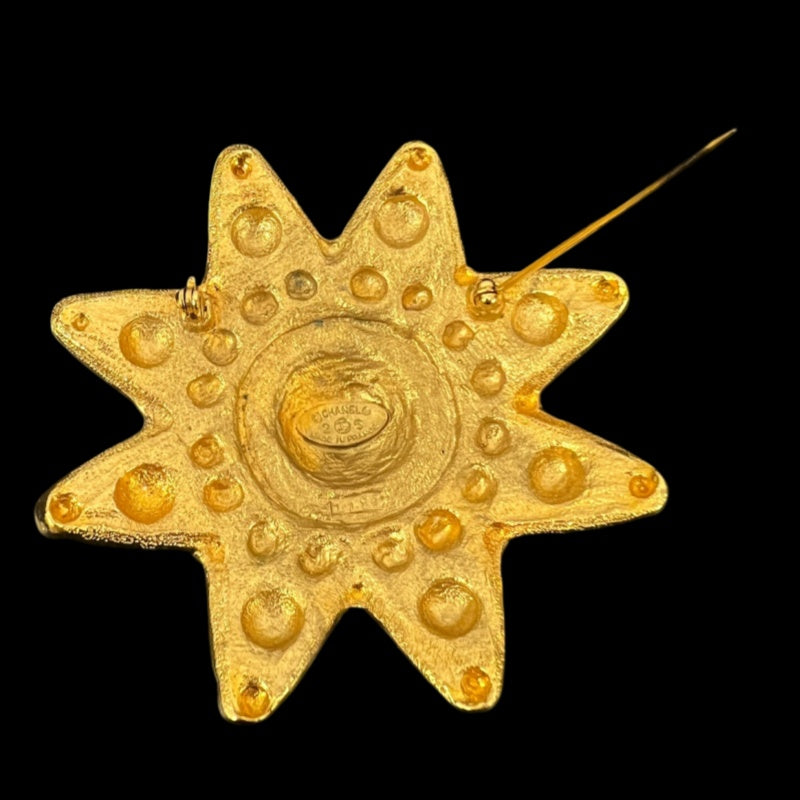 CHANEL Brooch, 25, Gold Plated, With Box, Alloy