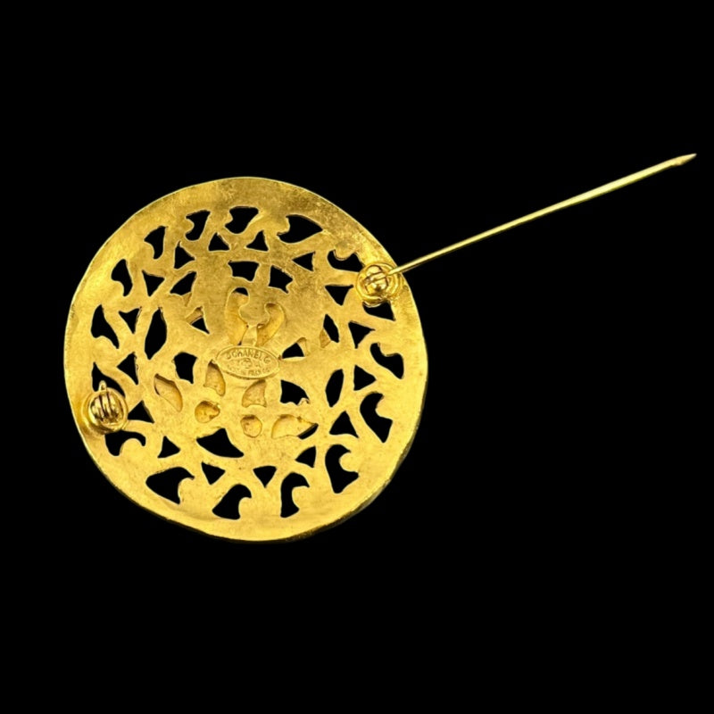 CHANEL Brooch, Gold, Gold Tone Alloy