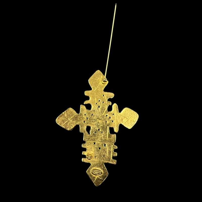 CHANEL Coco Mark Brooch Gold Alloy With Box