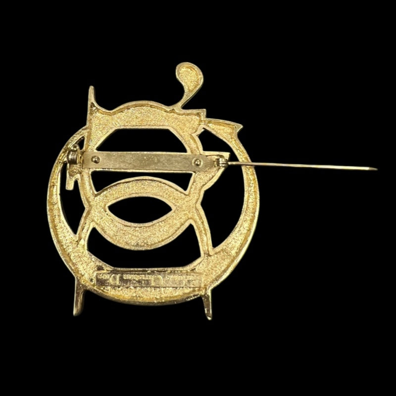 DIOR gold plated alloy brooch