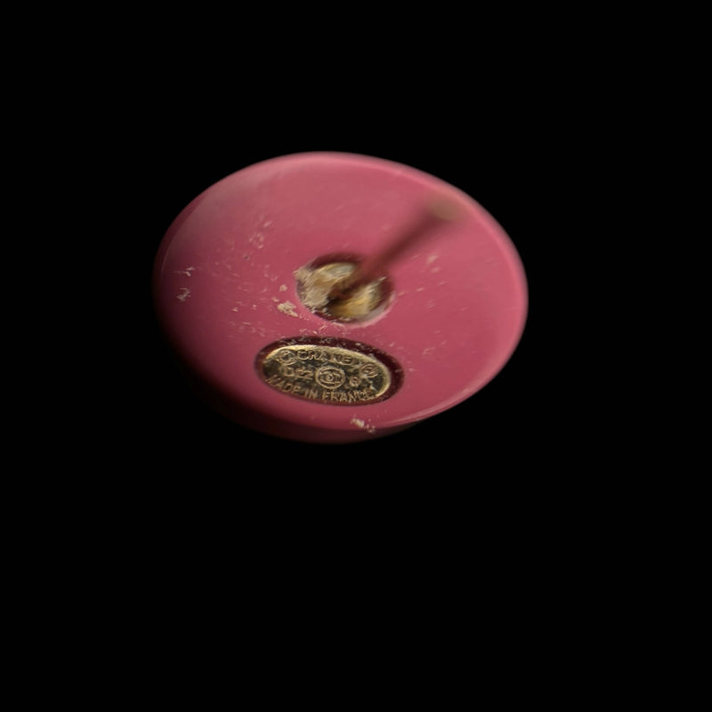 Chanel earrings, pink, alloy material, with box