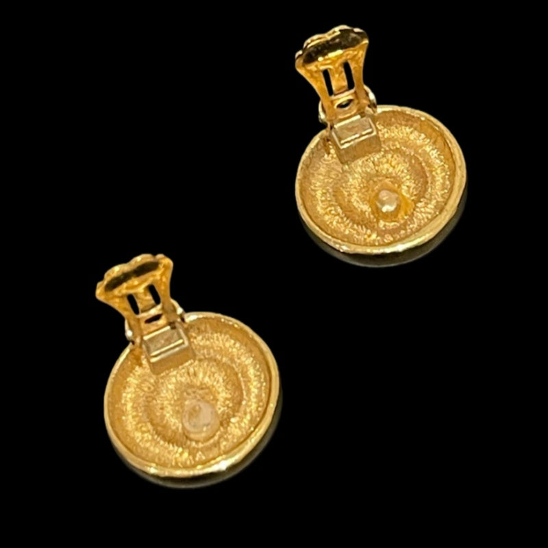 Burberry Earrings, Gold Tone, Alloy, Clip-on