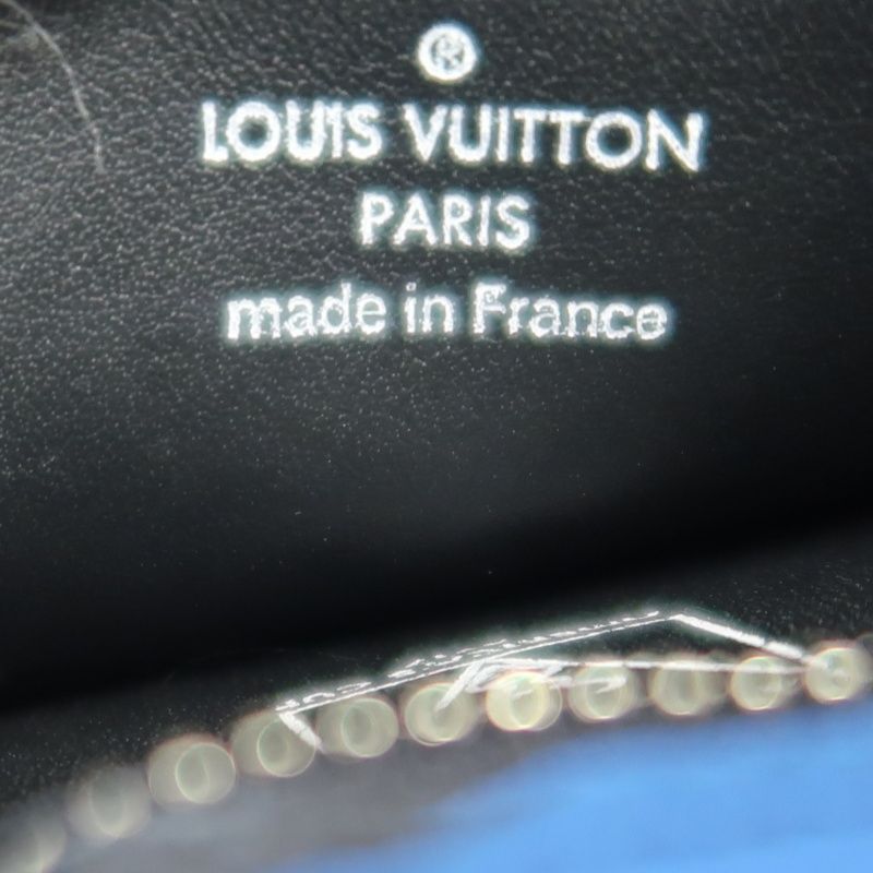 Louis Vuitton (LV) Damier Cobalt Pochette Phone, America's Cup 201 Shoulder Pouch, Blue-Black Color Block, Limited Edition, Includes Dust Bag, Box, Manual & Authentication Card (Men's Style)