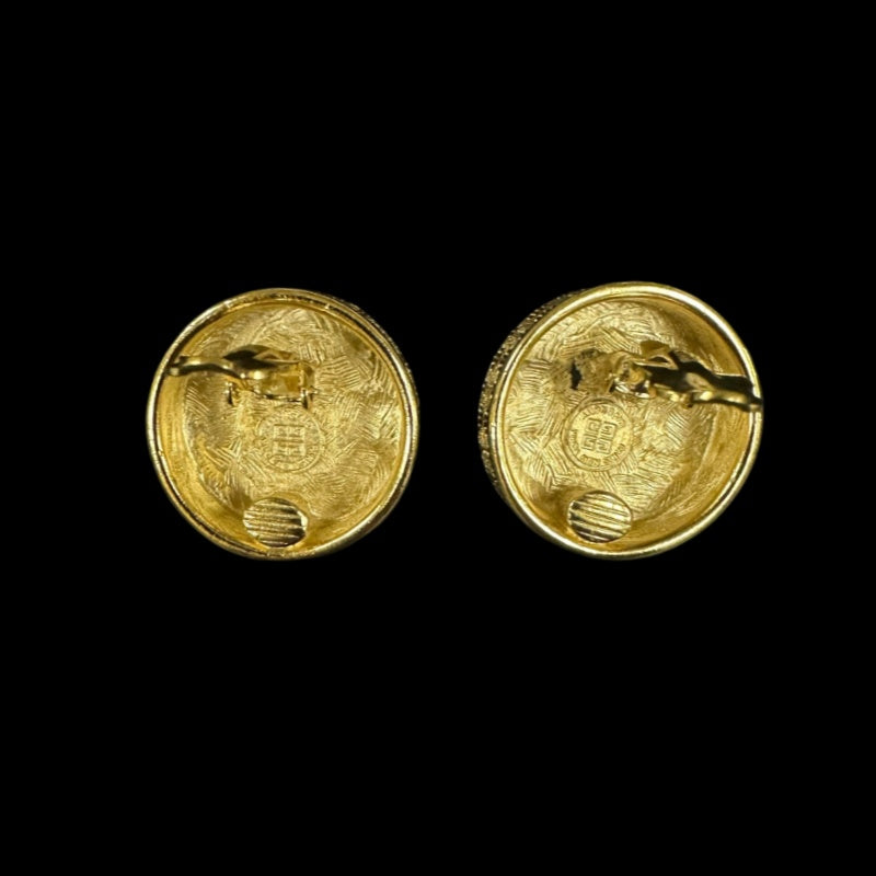 GIVENCHY Faux Pearl Gold Tone Alloy Clip-On Earrings