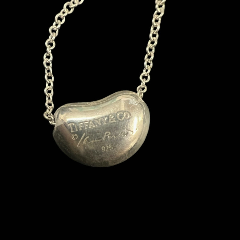 TIFFANY 925 Silver Bean Small Necklace, With Box And Storage Bag