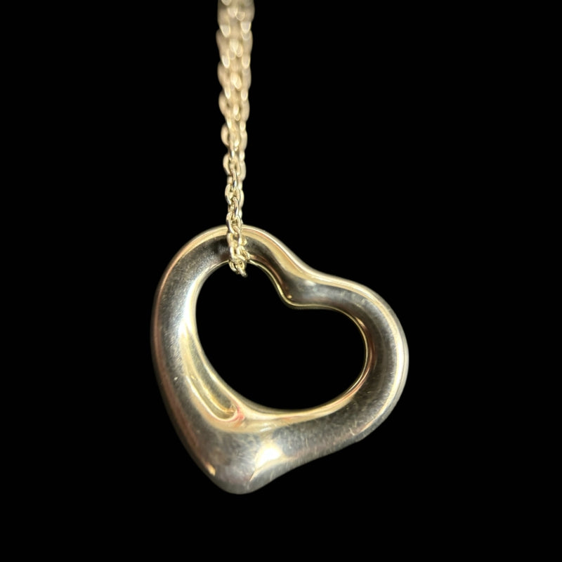 TIFFANY 925 Silver Heart Necklace, With Box And Storage Bag
