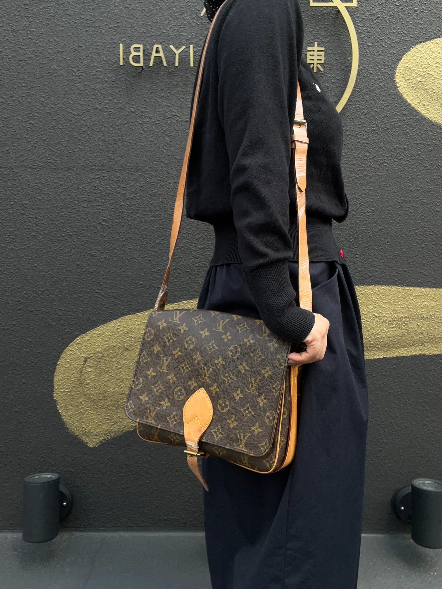 LOUIS VUITTON Cartesiere Monogram Shoulder Bag, Brown. LV Monogram Canvas Saddle Bag, Crossbody Bag. Comes with dust bag.