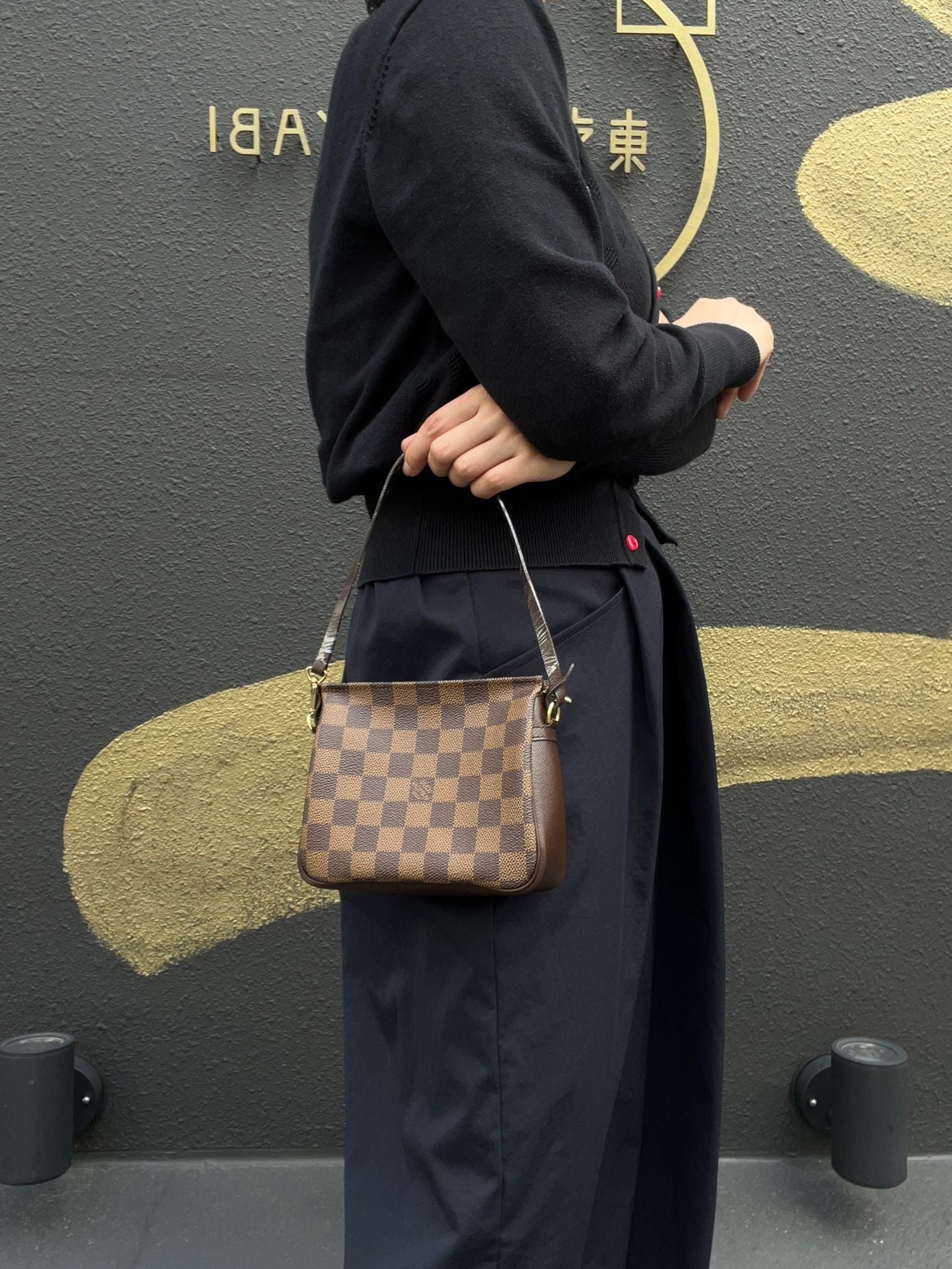 LOUIS VUITTON (LV) Damier Ebene True Makeup Brown Handbag