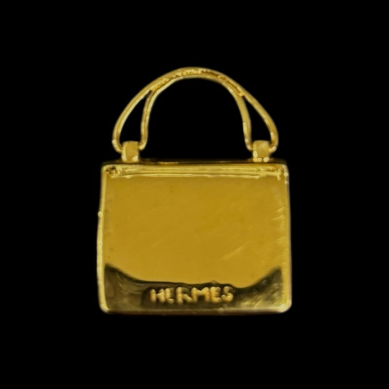 HERMES Pendant Gold Tone Alloy Lock Charm With Box And Dust Bag