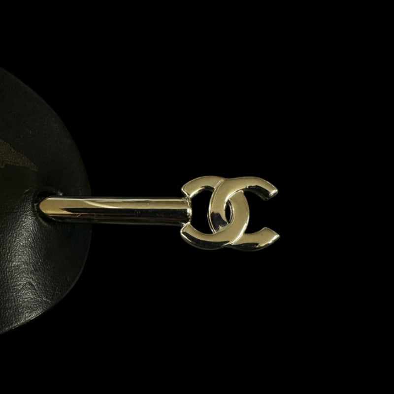 CHANEL Camellia Hair Pin, Black, With Box