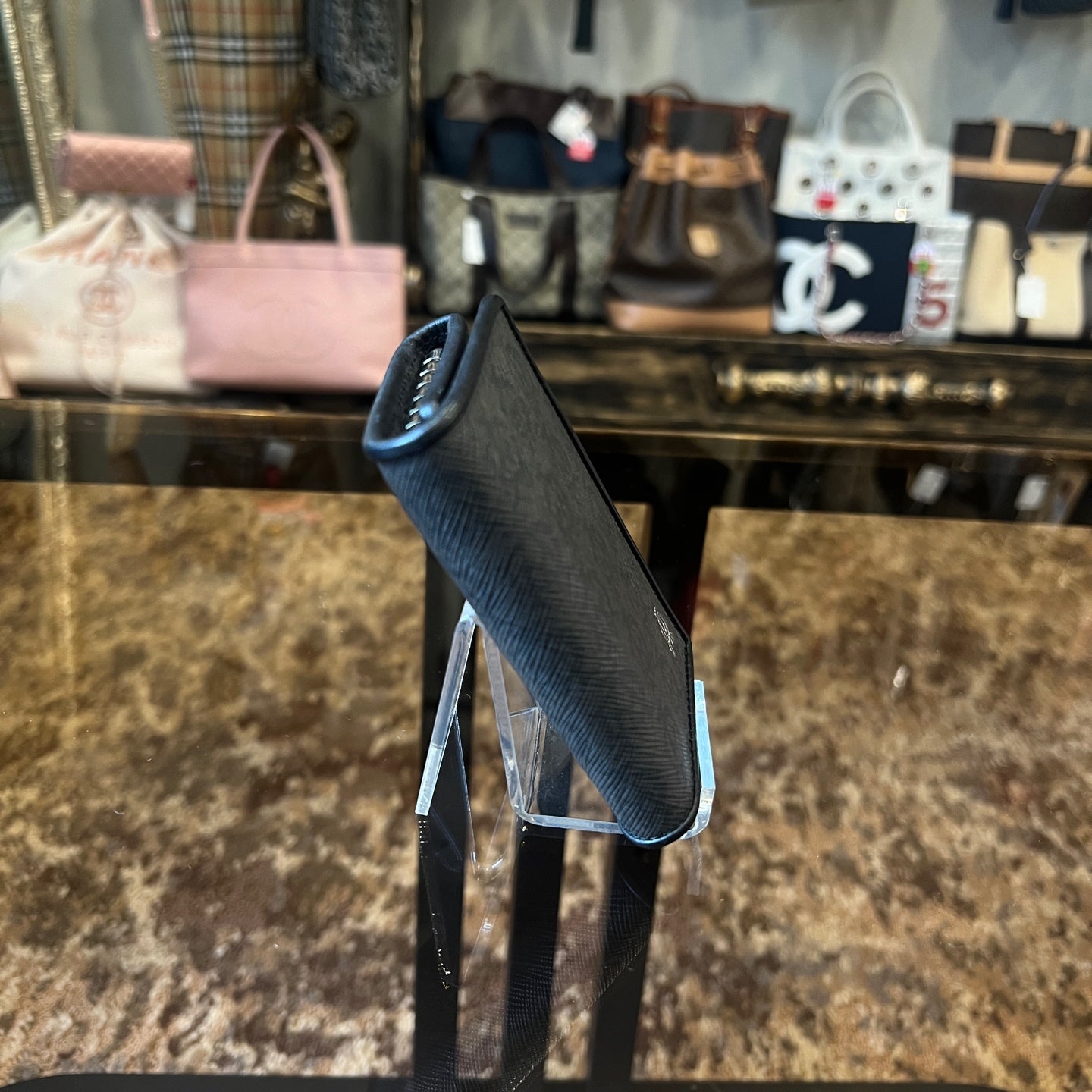 DUNHILL Black Key Case, with Box & Guarantee Card