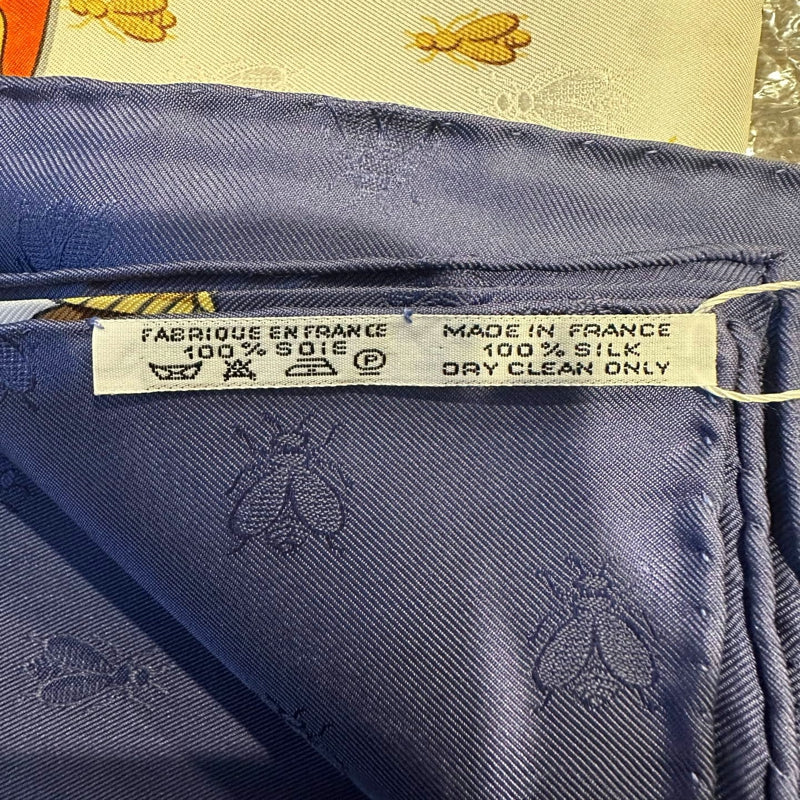 HERMES Carré 90 Scarf, Blue Tone, With Tag