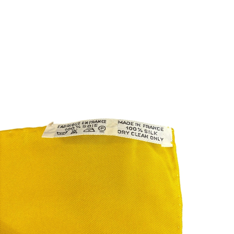 HERMES Scarf, Yellow Tone, With Tag, Has StainHERMÈS Scarf, Yellow Tone, With Tag, Has Stain