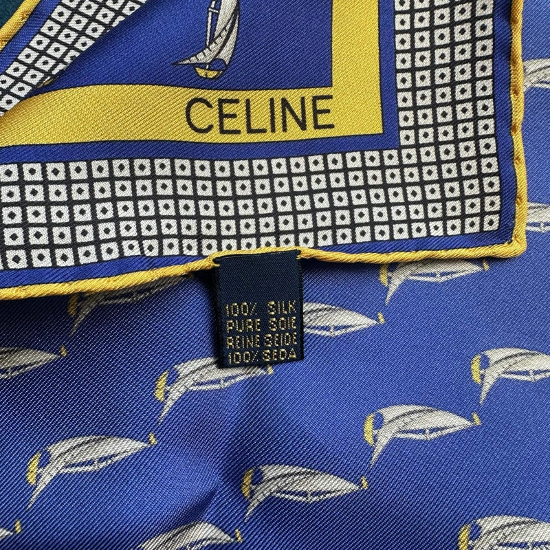 CELINE navy blue scarf/handkerchief