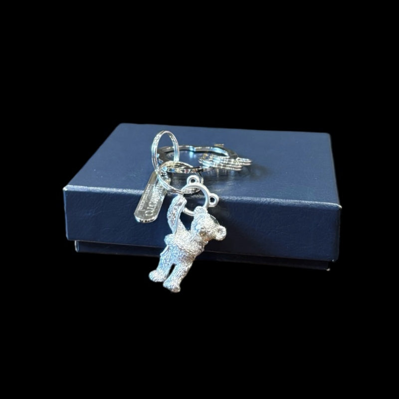 MIKIMOTO Silver Color Bear Key Ring With Box