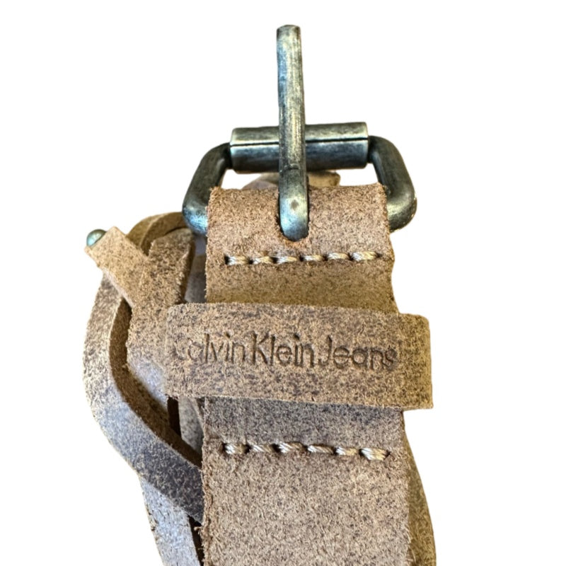 Calvin Klein (CK) belt, milk tea color, suede