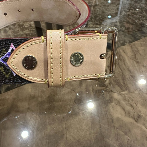 LOUIS VUITTON Ceinture CA0028 Monogram Watercolor Belt, Gold Hardware, With Box