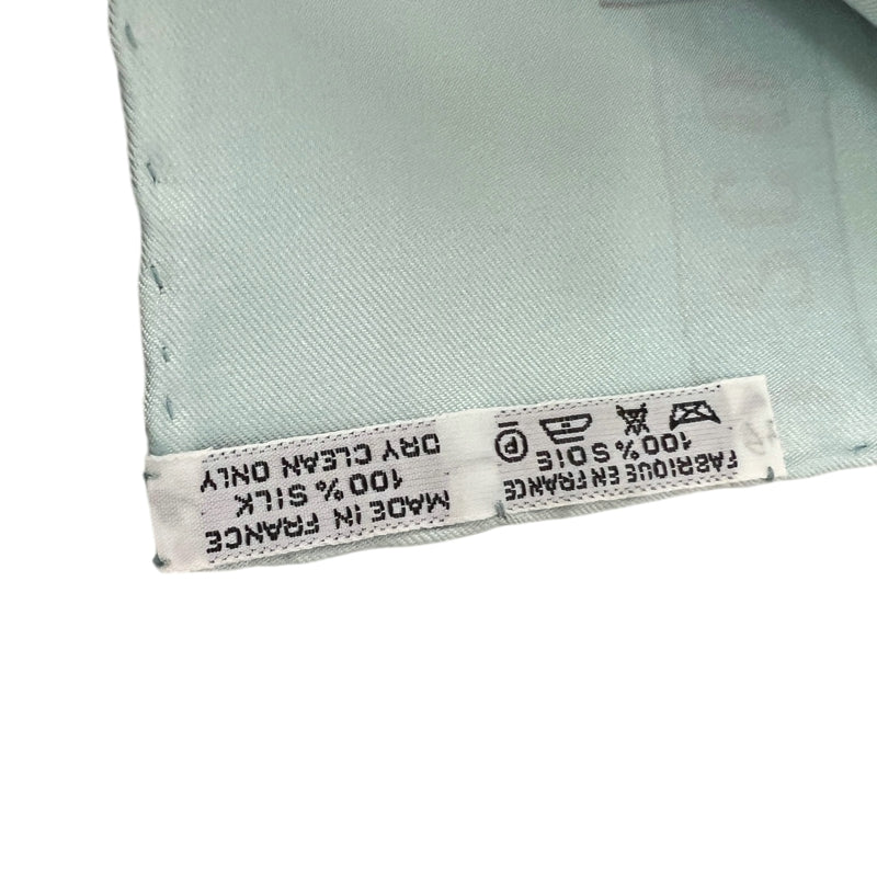 HERMES Scarf, Horse Pattern, Blue Tone, with tag and box