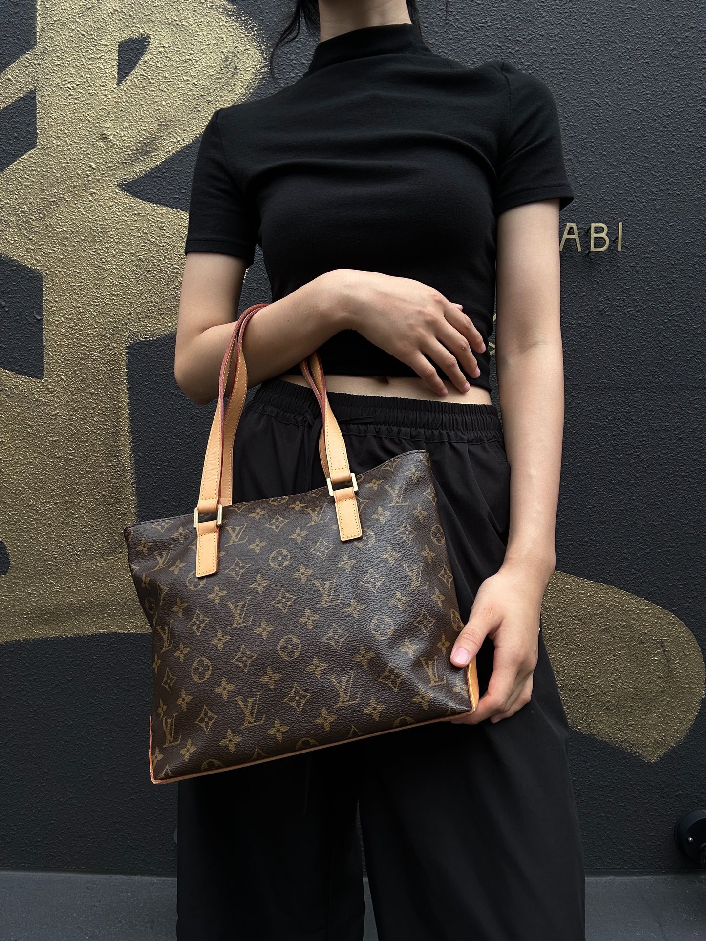 LOUIS VUITTON Cabas Piano Monogram Brown Shoulder & Top Handle Tote Bag