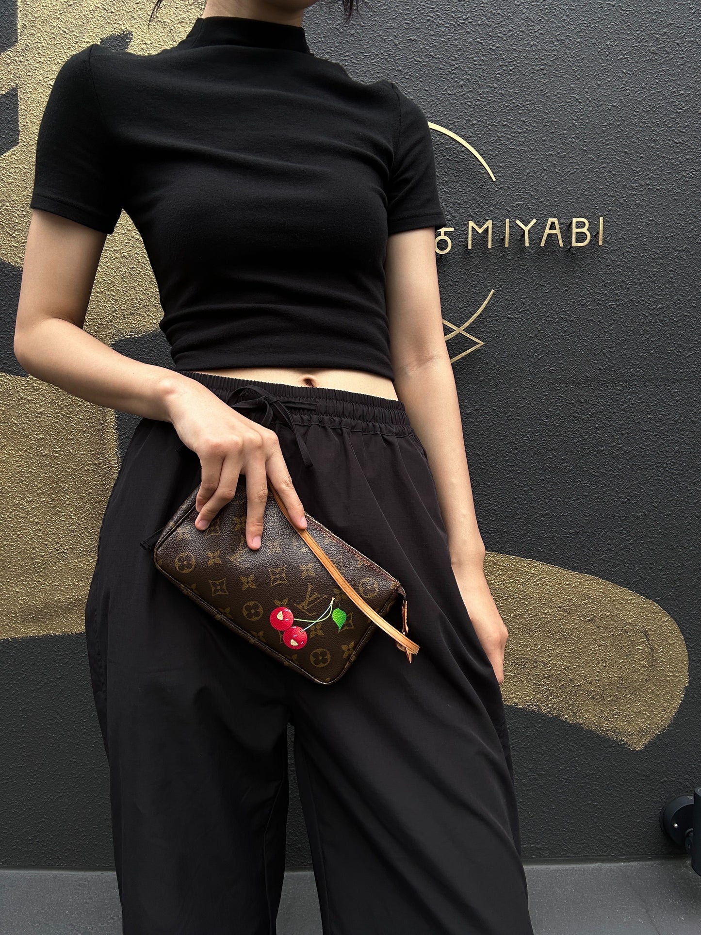 LOUIS VUITTON Cherry Pochette Accessoires Monogram Brown Underarm Pouch - Coated Canvas