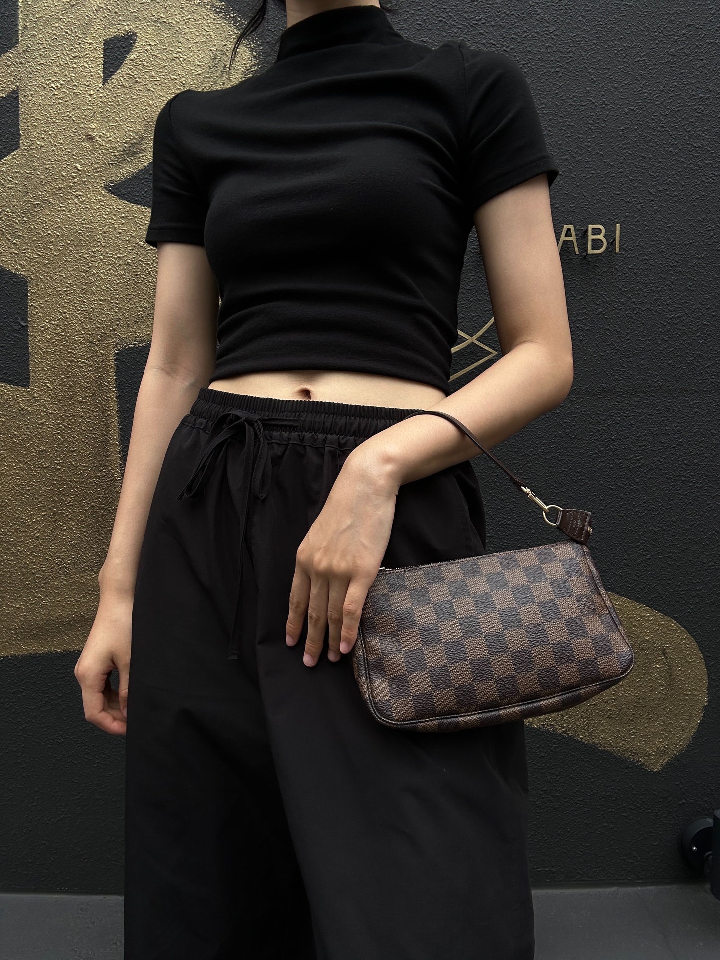 LOUIS VUITTON Pochette Accessoires Damier Brown Pouch - Coated Canvas