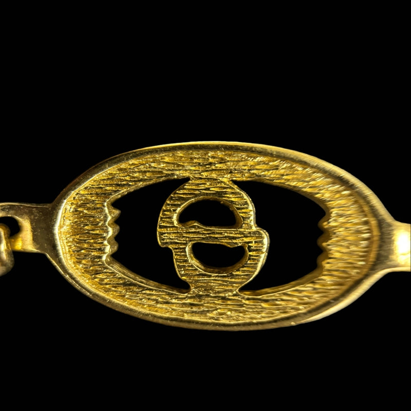 Dior Gold Alloy CD Logo Bracelet With Gold Hardware