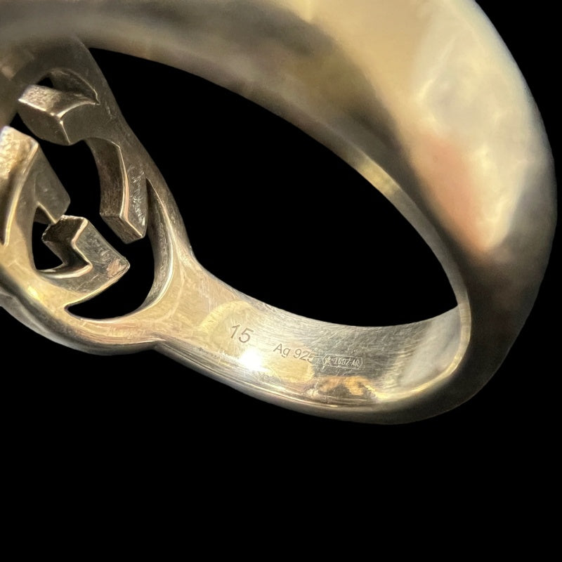 GUCCI Silver Alloy Logo Ring