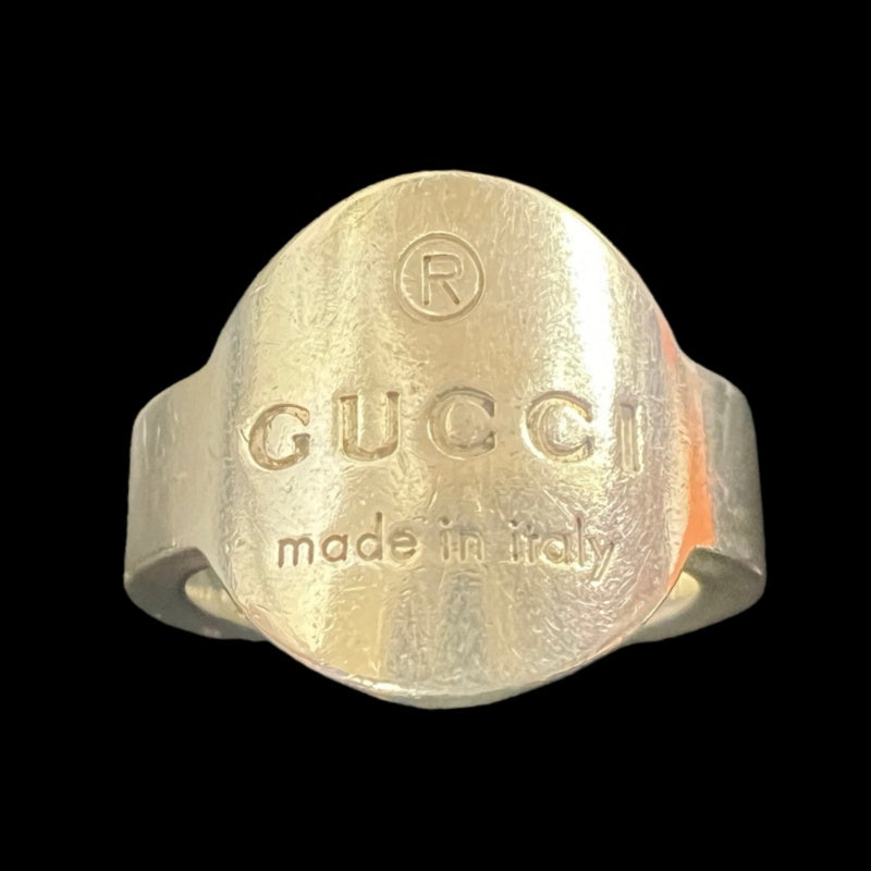 GUCCI Gold Alloy Logo Ring SV925 Silver