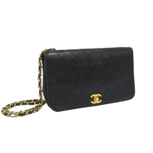 Chanel Matelasse 23 black lambskin Classic Flap (CF) bag with chain strap