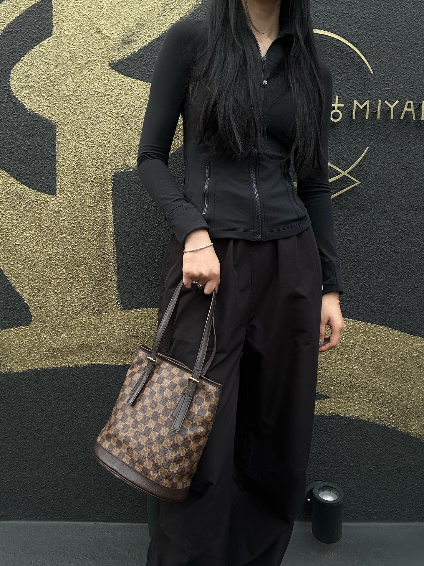LOUIS VUITTON Marelle (Nicknamed "Picnic Basket"), Damier Coated Canvas, Hand & Shoulder Bag, Brown, with Pouch