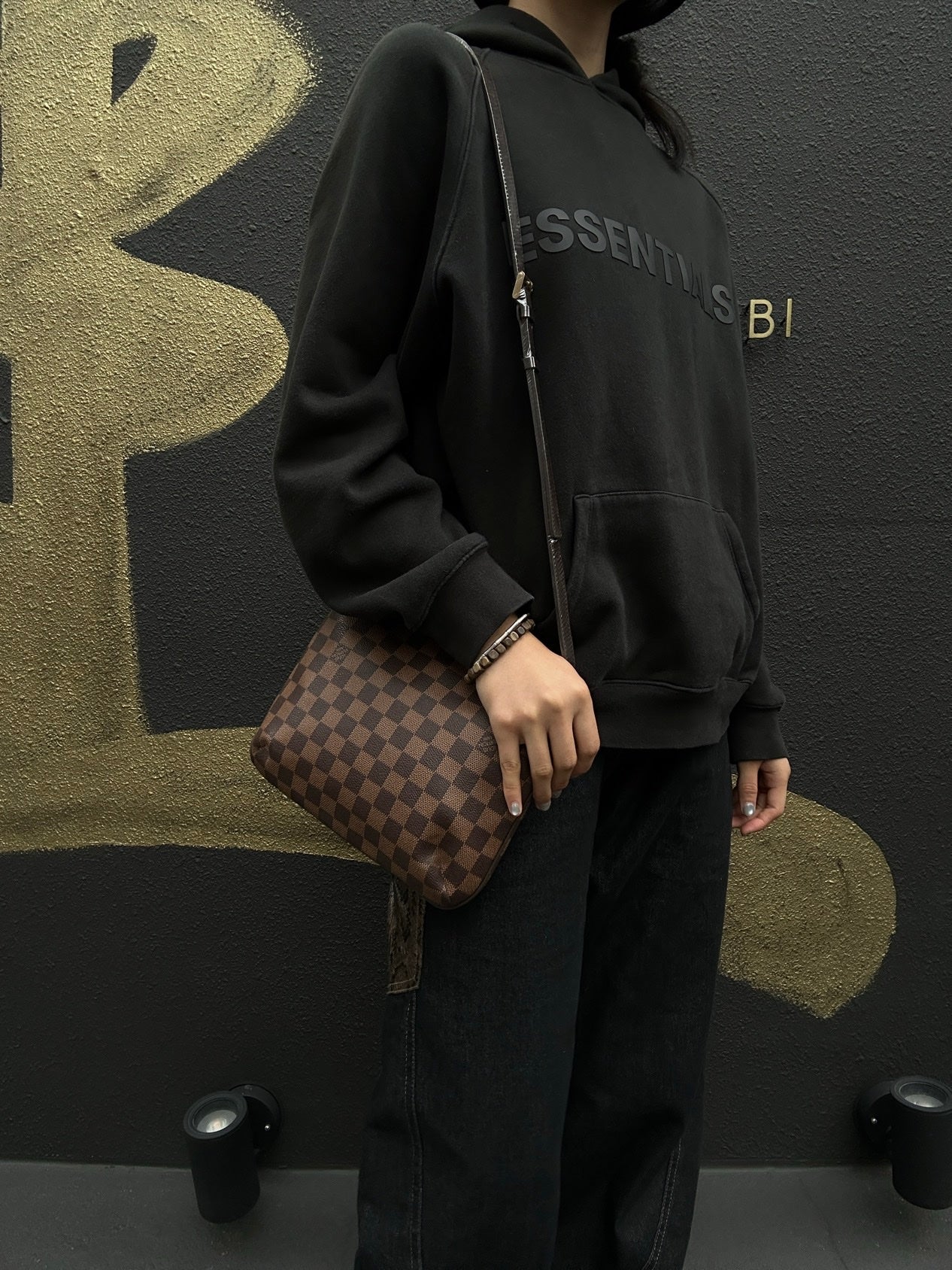 LOUIS VUITTON Damier Musette Tango Brown Shoulder Crossbody Bag (Coated Canvas)
