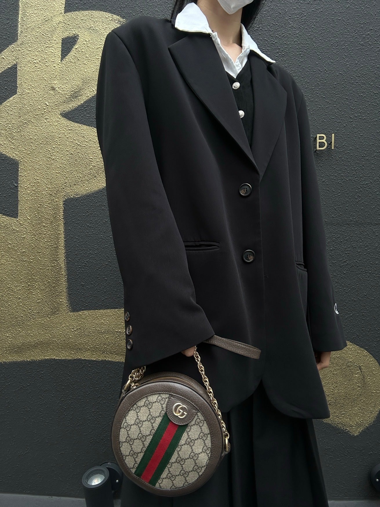 GUCCI Ophidia GG Mini Round Shoulder Bag, Brown, Coated Canvas