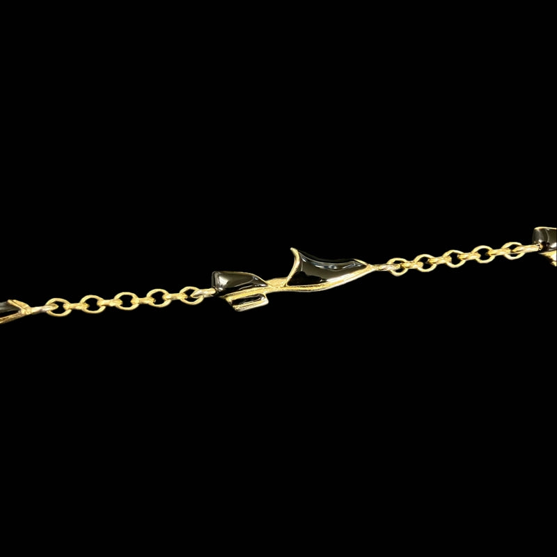 Ferragamo bracelet, gold-tone alloy hardware, high-heel motif