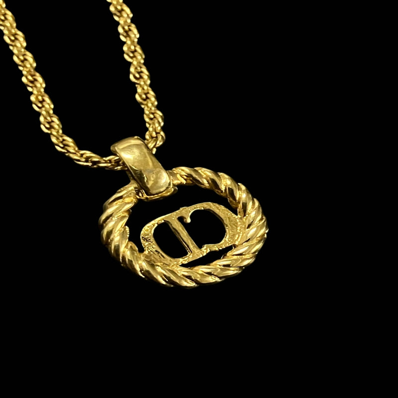 DIOR necklace, gold-tone alloy hardware, CD logo