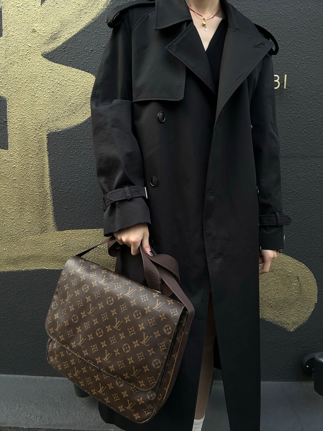 LOUIS VUITTON Monogram Messenger Crossbody Bag, Brown PVC Coated Canvas