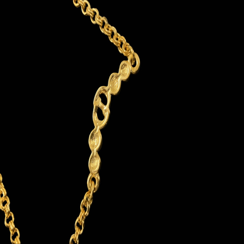 DIOR necklace, gold-plated gold-tone alloy hardware, with rhinestones