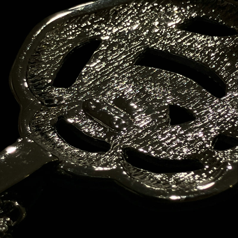 DIOR necklace, silver-tone alloy hardware, rhinestones, floral motif